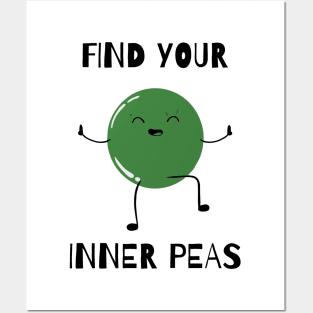 find your inner peas black Posters and Art